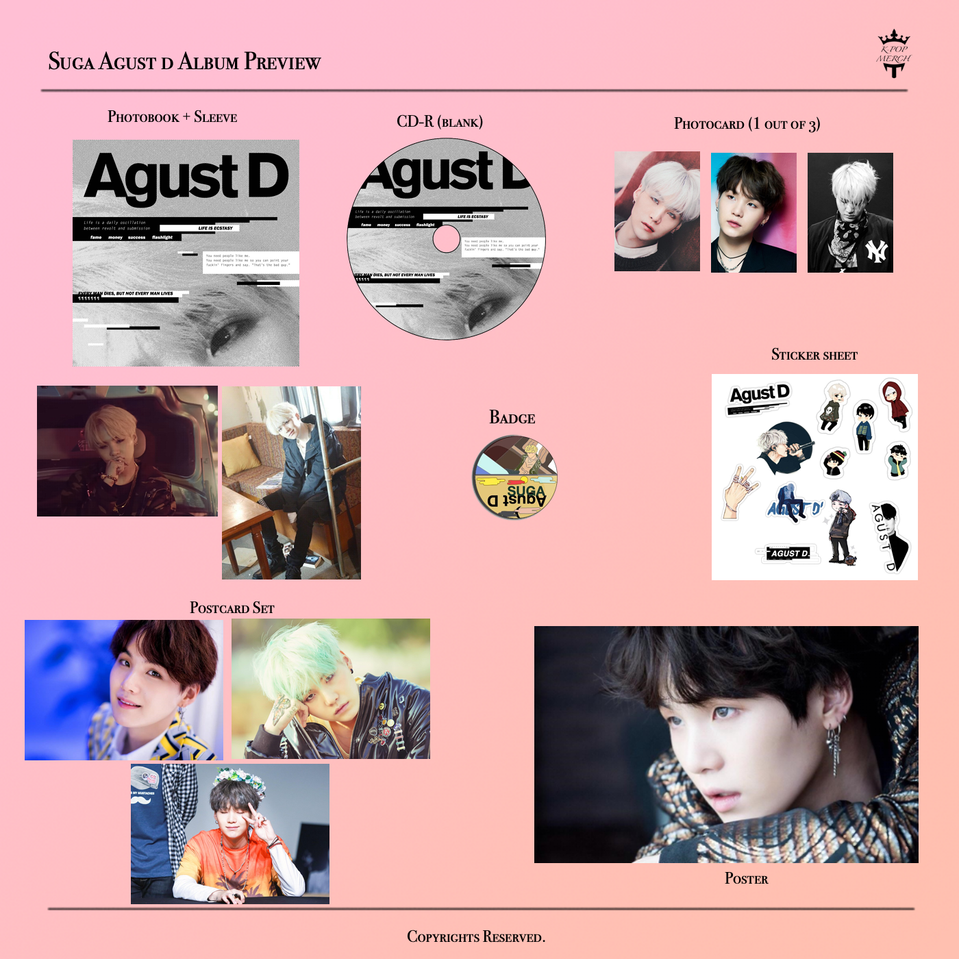 BTS - Suga Agust D Unofficial Fan made album + Poster
