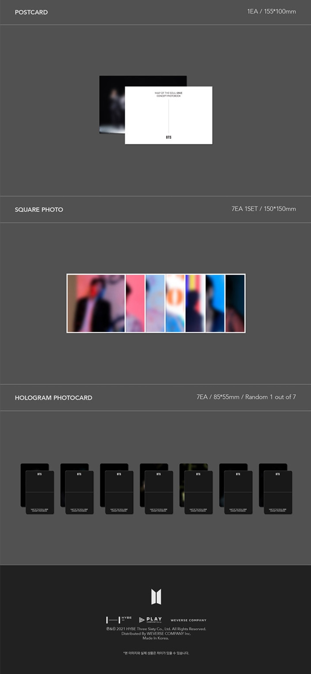 BTS Map of the Soul ON:E Concept Photobook Set