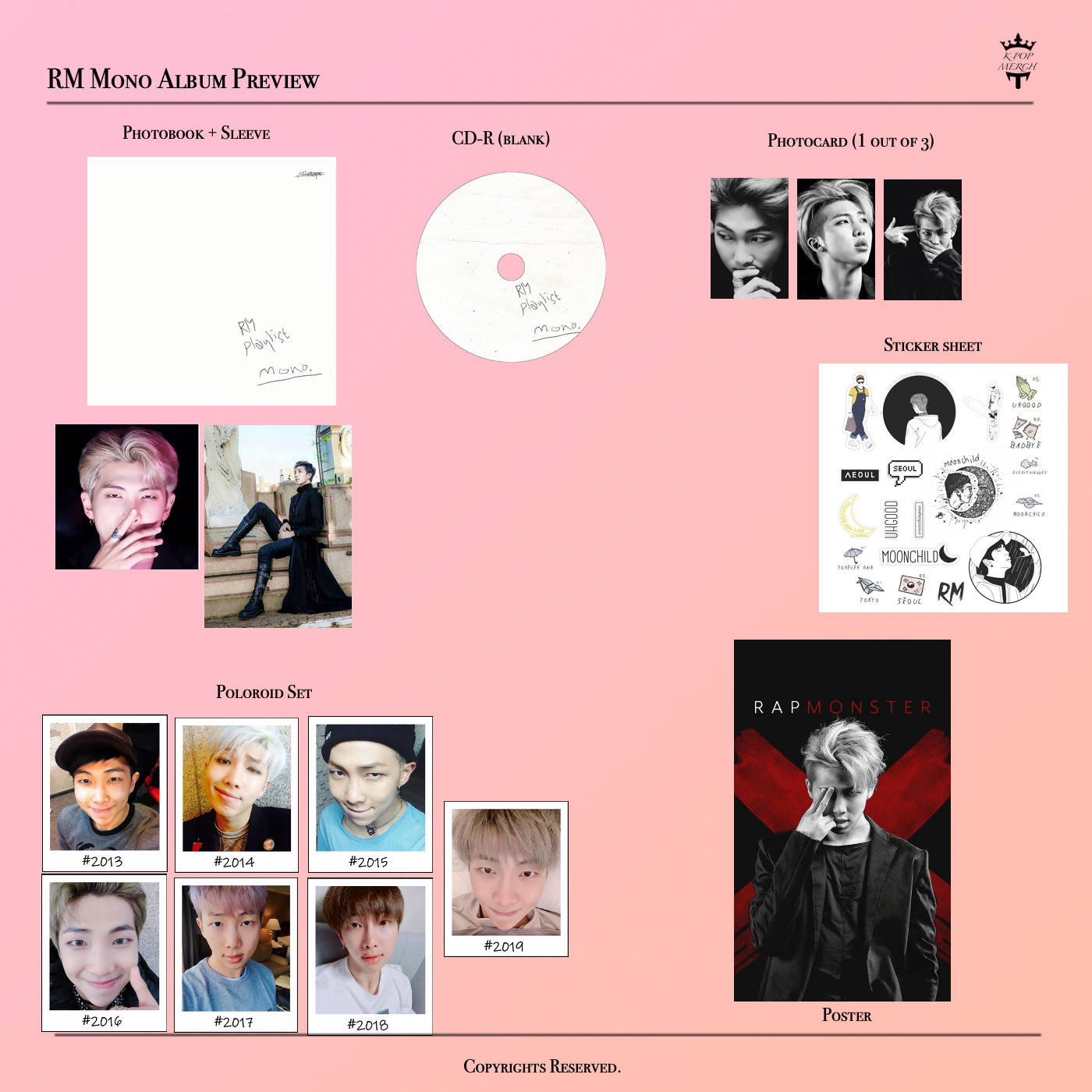 BTS - RM Mono Unofficial Fan made album + Poster